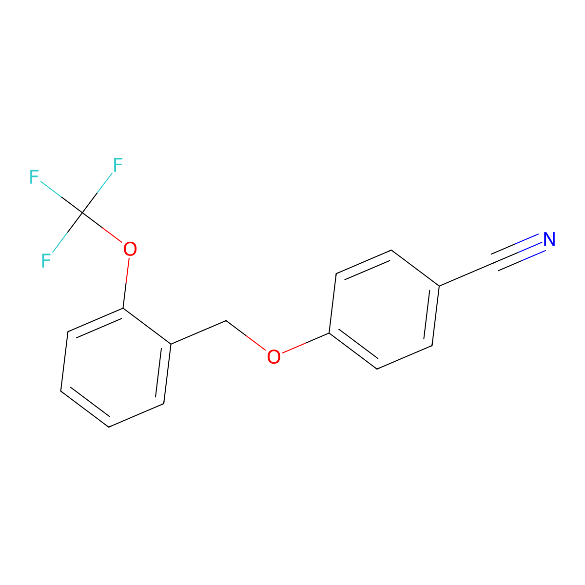 4-{[2-(Trifluoromethoxy)benzyl]oxy}benzonitrile molecular structure, CAS 1400636-97-6