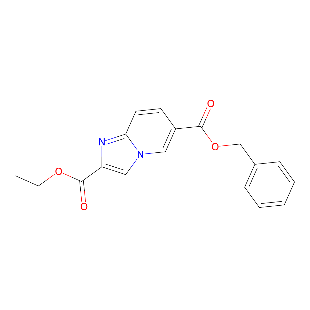 6-Benzyl 2-ethyl imidazo[1,2-a]pyridine-2,6-dicarboxylate molecular structure, CAS 1400637-01-5