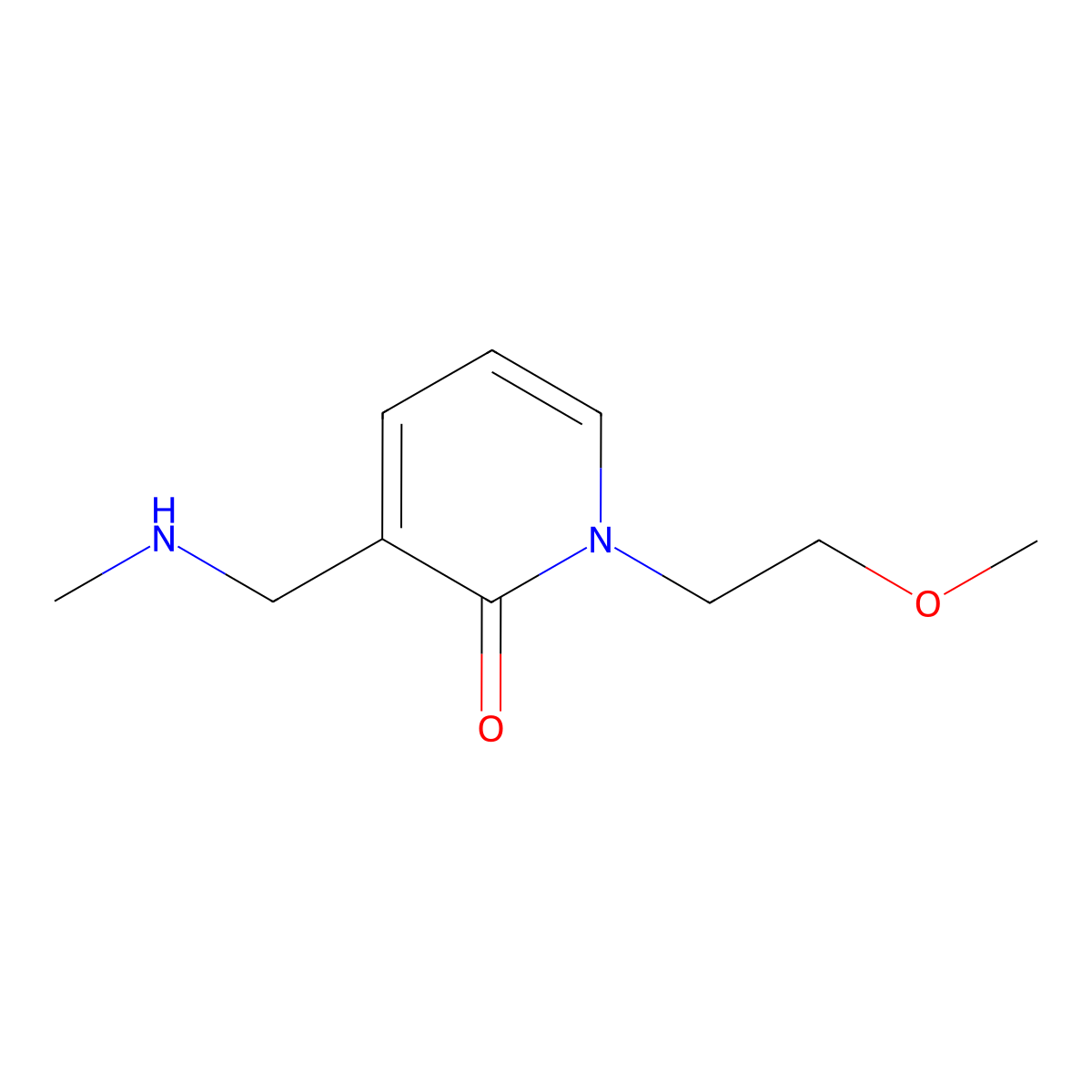 1-(2-methoxyethyl)-3-[(methylamino)methyl]-2(1H)-pyridinone molecular structure, CAS 1400637-07-1