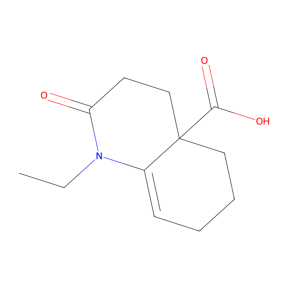 1-ethyl-2-oxo-1,3,4,5,6,7-hexahydro-4a(2H)-quinolinecarboxylic acid molecular structure, CAS 1400637-09-3