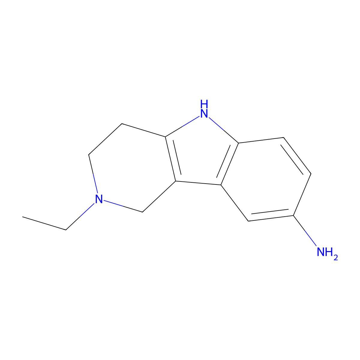 2-ethyl-2,3,4,5-tetrahydro-1H-pyrido[4,3-b]indol-8-amine molecular structure, CAS 1400637-14-0