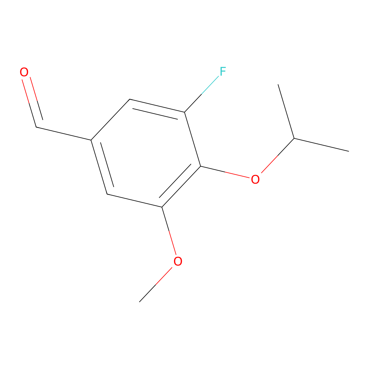3-Fluoro-4-isopropoxy-5-methoxybenzaldehyde molecular structure, CAS 1400643-56-2