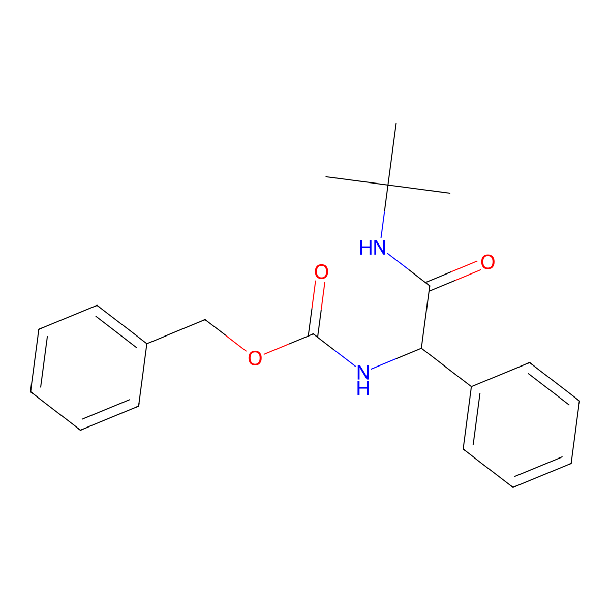 N-Cbz-N'-tert-butyl-DL-phenylglycinamide molecular structure, CAS 1400644-17-8