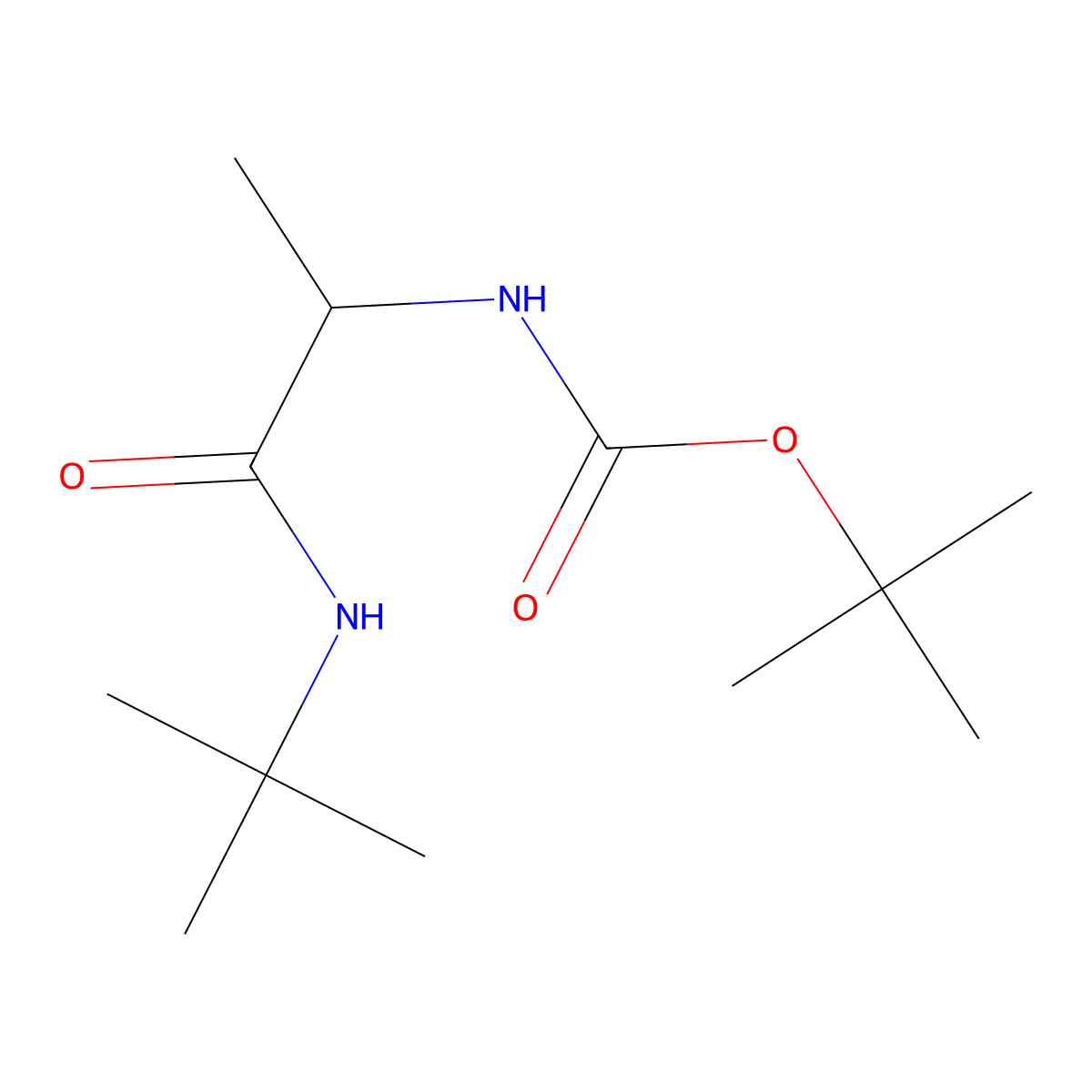 N-T-Butyl 2-(boc-amino)propanamide molecular structure, CAS 1400644-20-3
