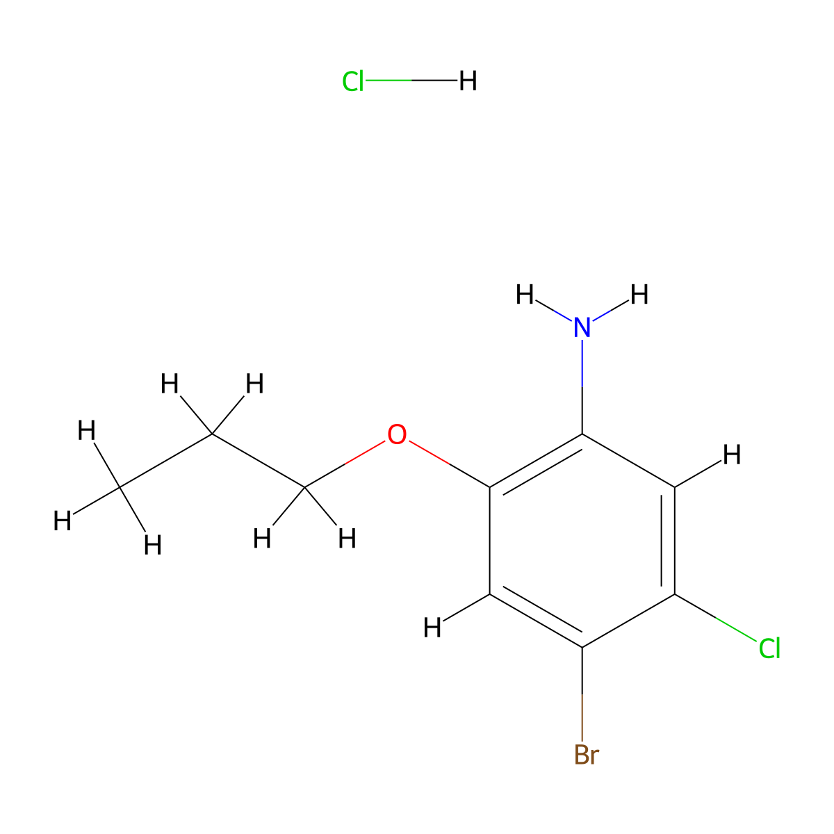 4-Bromo-5-chloro-2-propoxyaniline HCl molecular structure, CAS 1400644-27-0