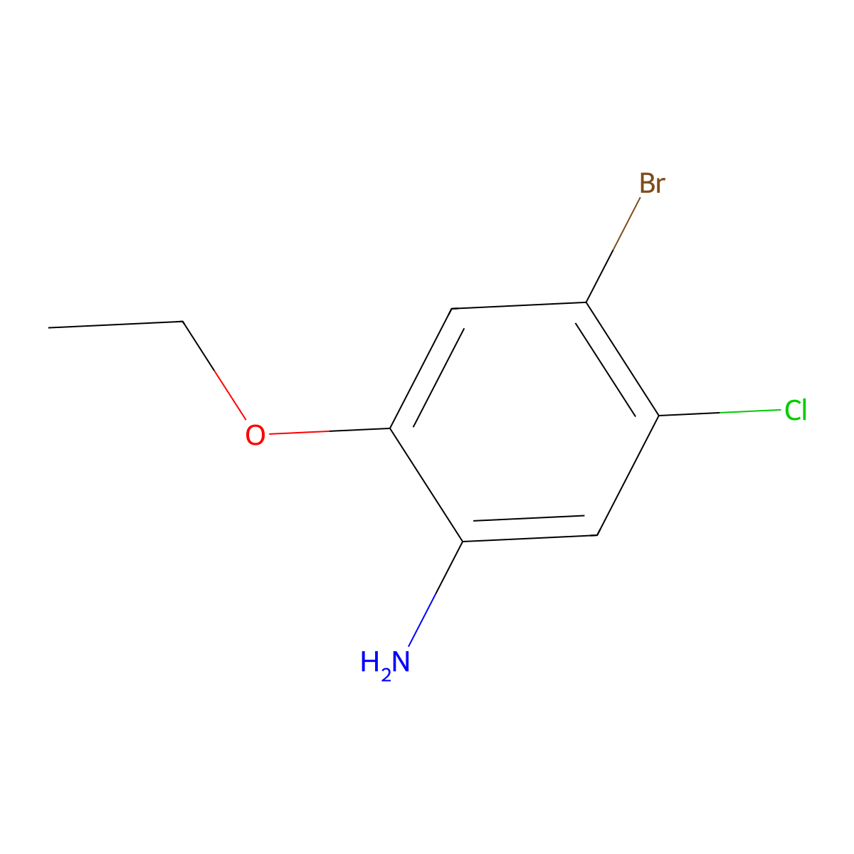 4-Bromo-5-chloro-2-ethoxyaniline molecular structure, CAS 1400644-28-1
