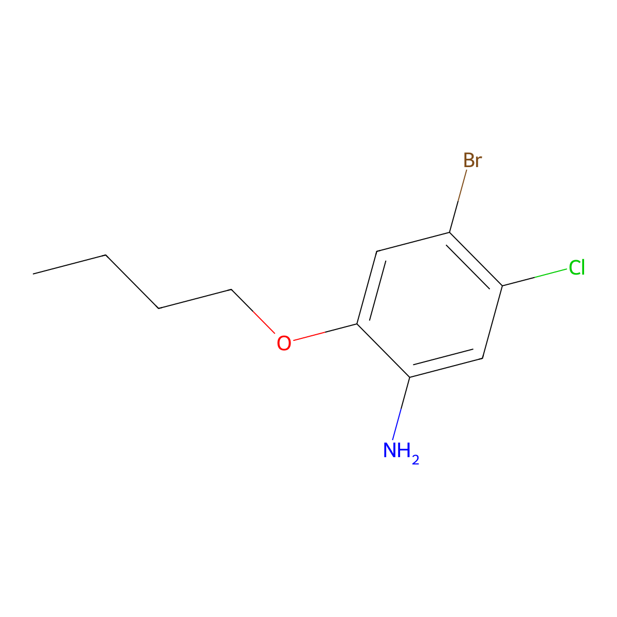4-Bromo-2-butoxy-5-chloroaniline molecular structure, CAS 1400644-46-3
