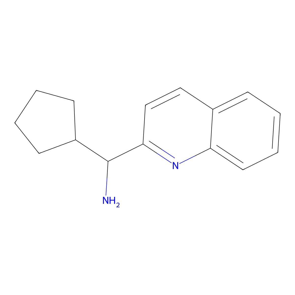 Cyclopentyl(quinolin-2-YL)methanamine molecular structure, CAS 1400644-55-4