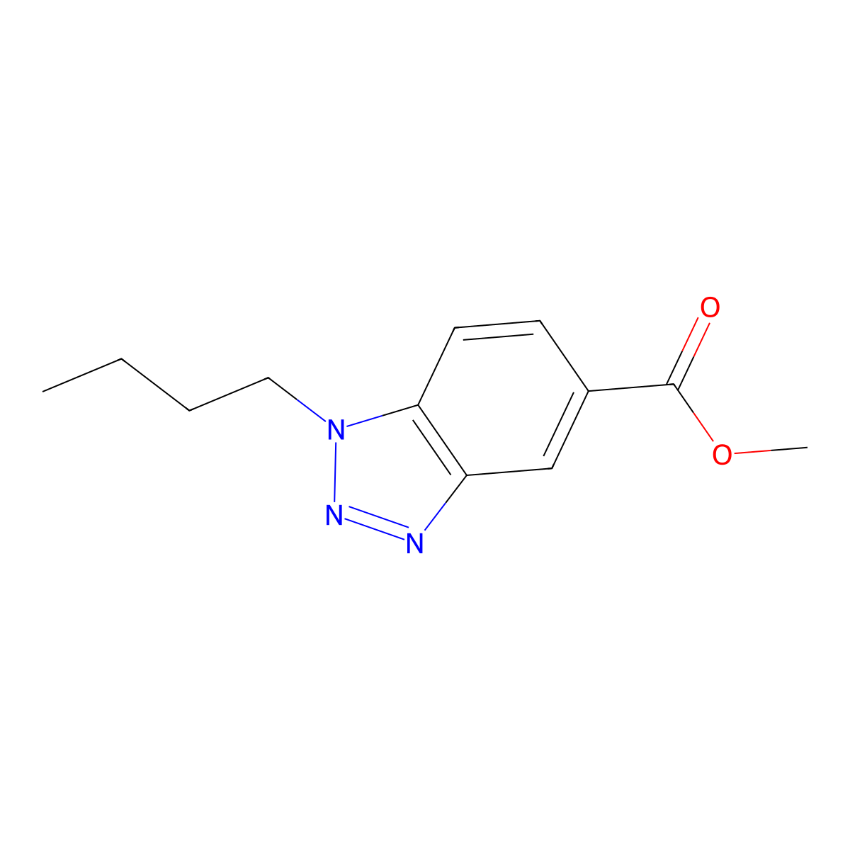 Methyl 1-butyl-1,2,3-benzotriazole-5-carboxylate molecular structure, CAS 1400644-56-5