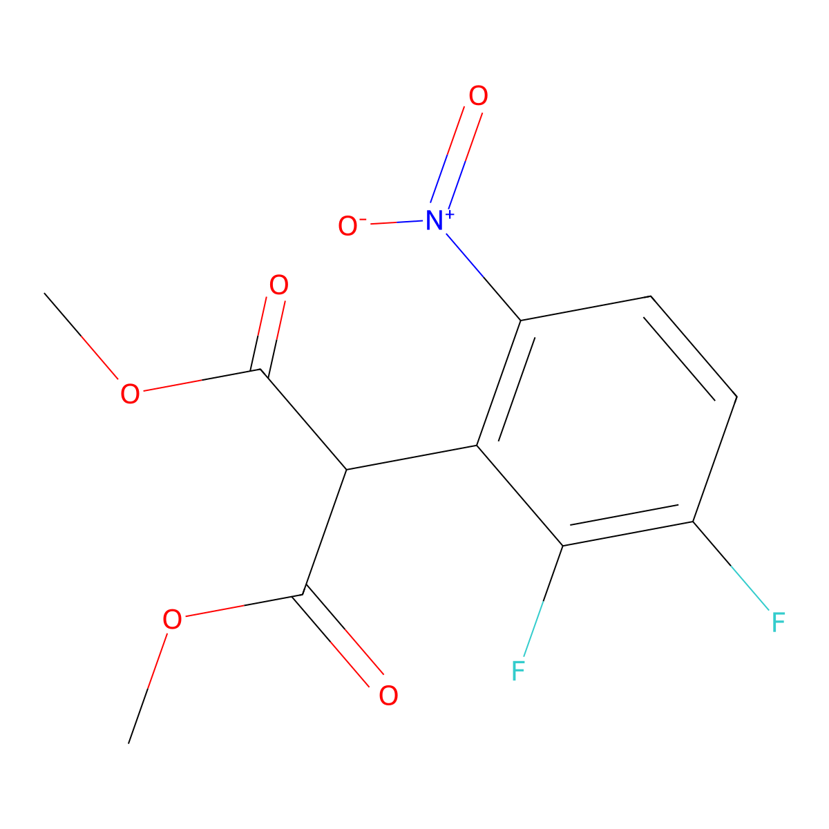 1,3-Dimethyl 2-(2,3-difluoro-6-nitrophenyl)propanedioate molecular structure, CAS 1400644-66-7