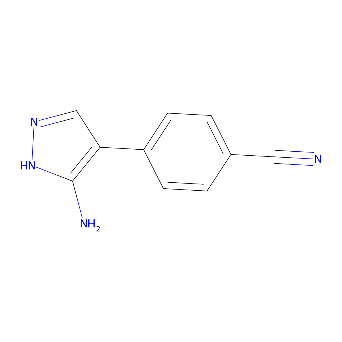 4-(3-Amino-1H-pyrazol-4-YL)benzonitrile molecular structure, CAS 1400644-75-8