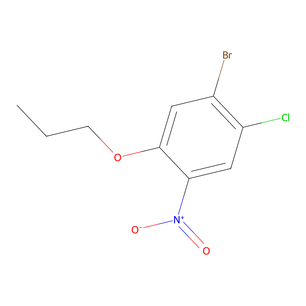 1-Bromo-2-chloro-4-nitro-5-propoxybenzene molecular structure, CAS 1400644-91-8