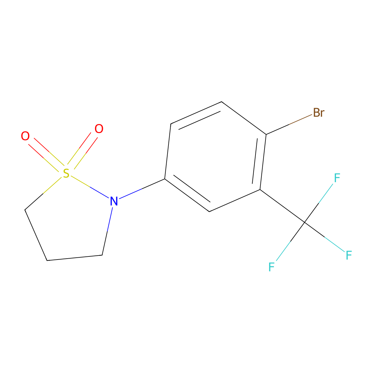 N-(4-Bromo-3-trifluoromethylphenyl)-1,3-propanesultam molecular structure, CAS 1400644-93-0