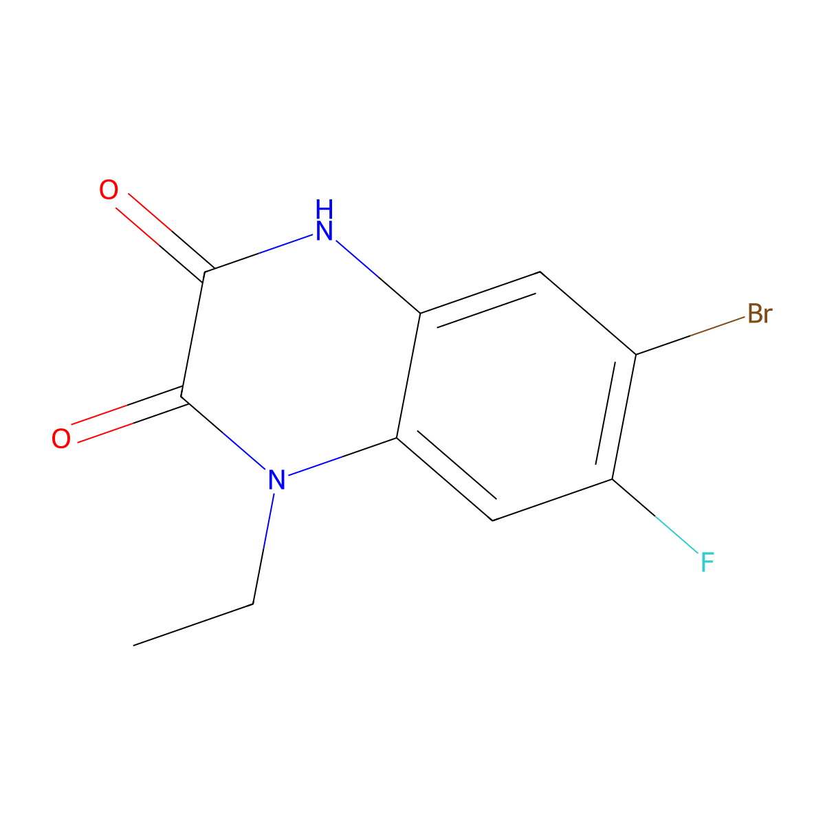 6-Bromo-1-ethyl-7-fluoro-4H-quinoxaline-2,3-dione molecular structure, CAS 1400644-97-4
