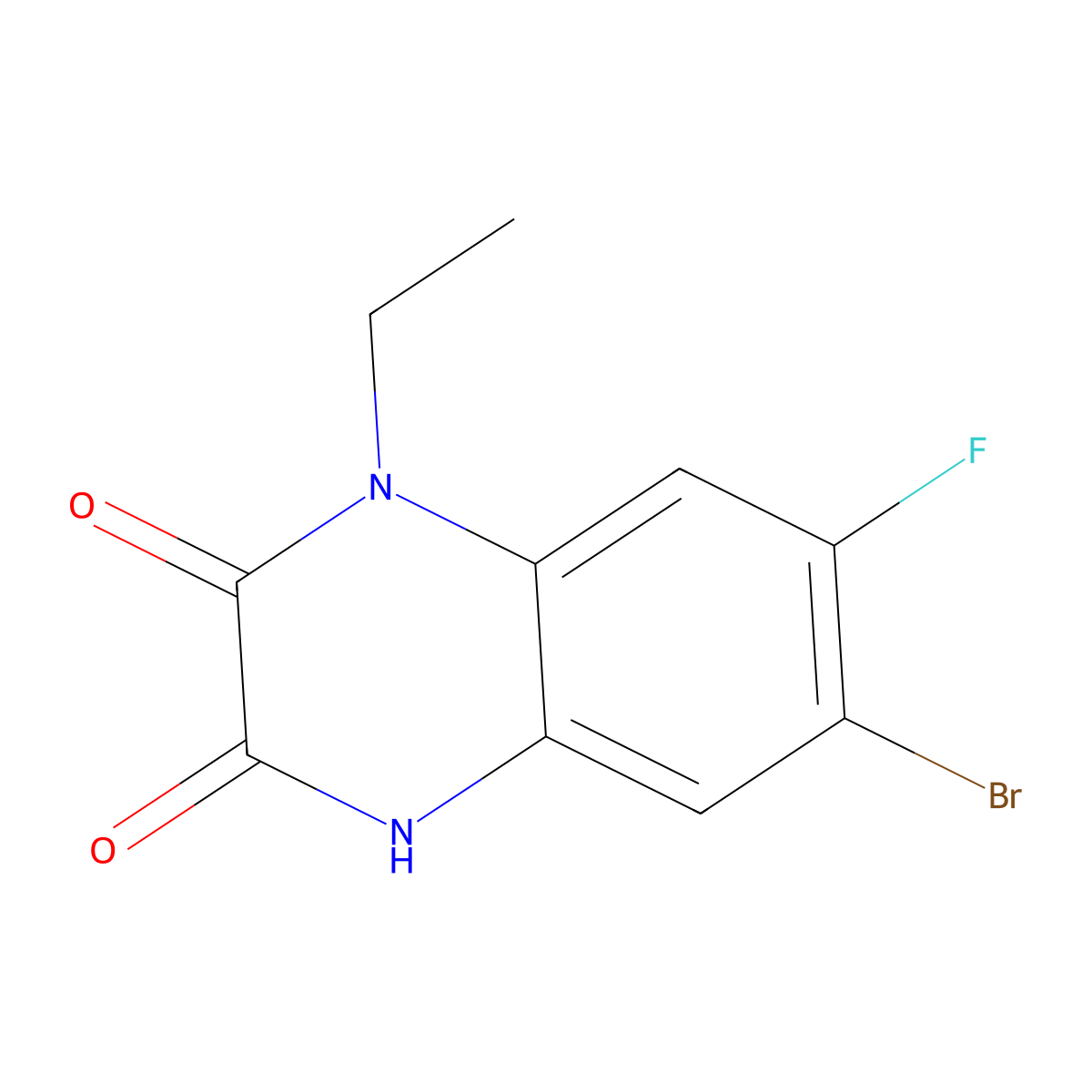 6-Bromo-1-ethyl-7-fluoro-4H-quinoxaline-2,3-dione molecular structure, CAS 1400644-97-4