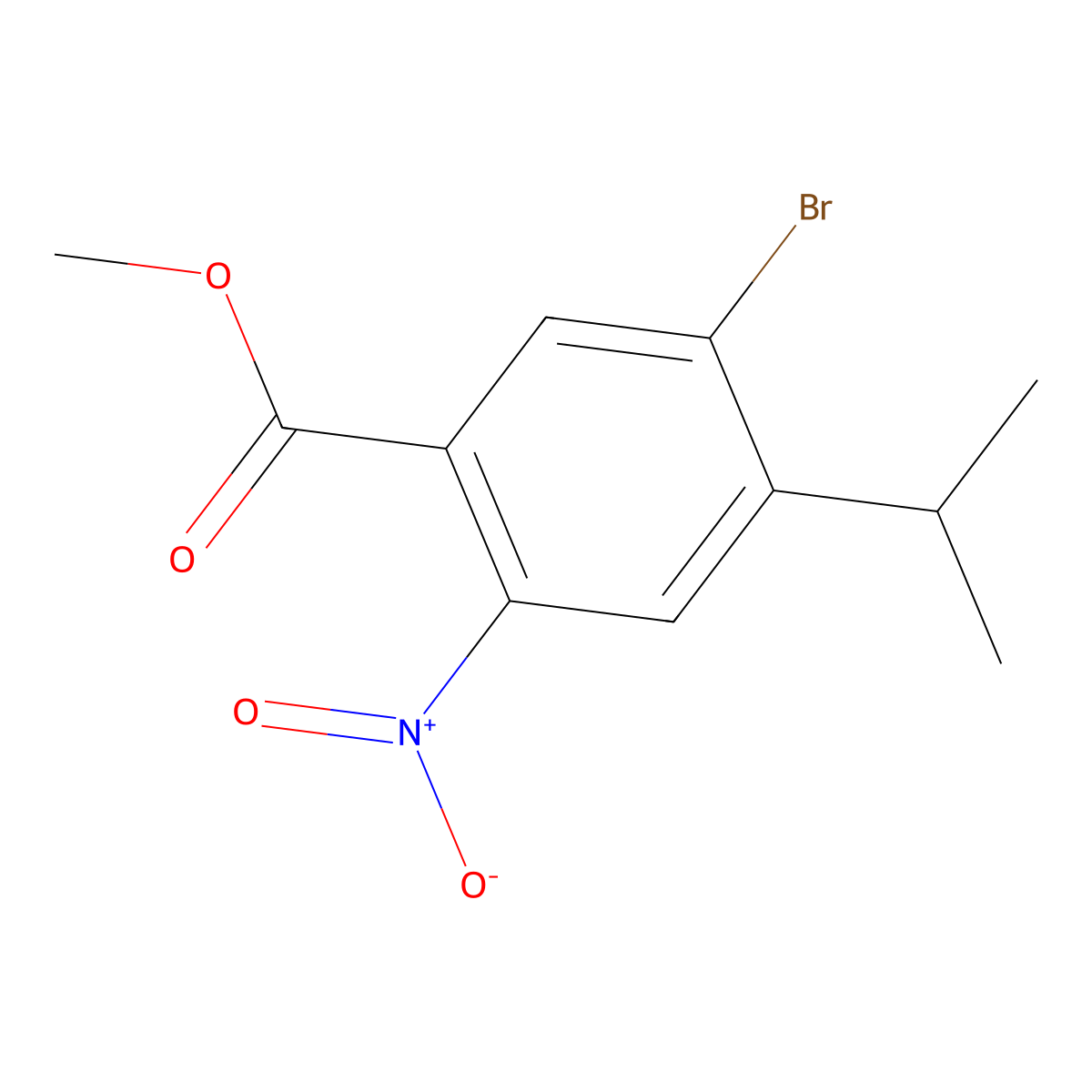 Methyl 5-bromo-4-isopropyl-2-nitrobenzoate molecular structure, CAS 1400645-04-6