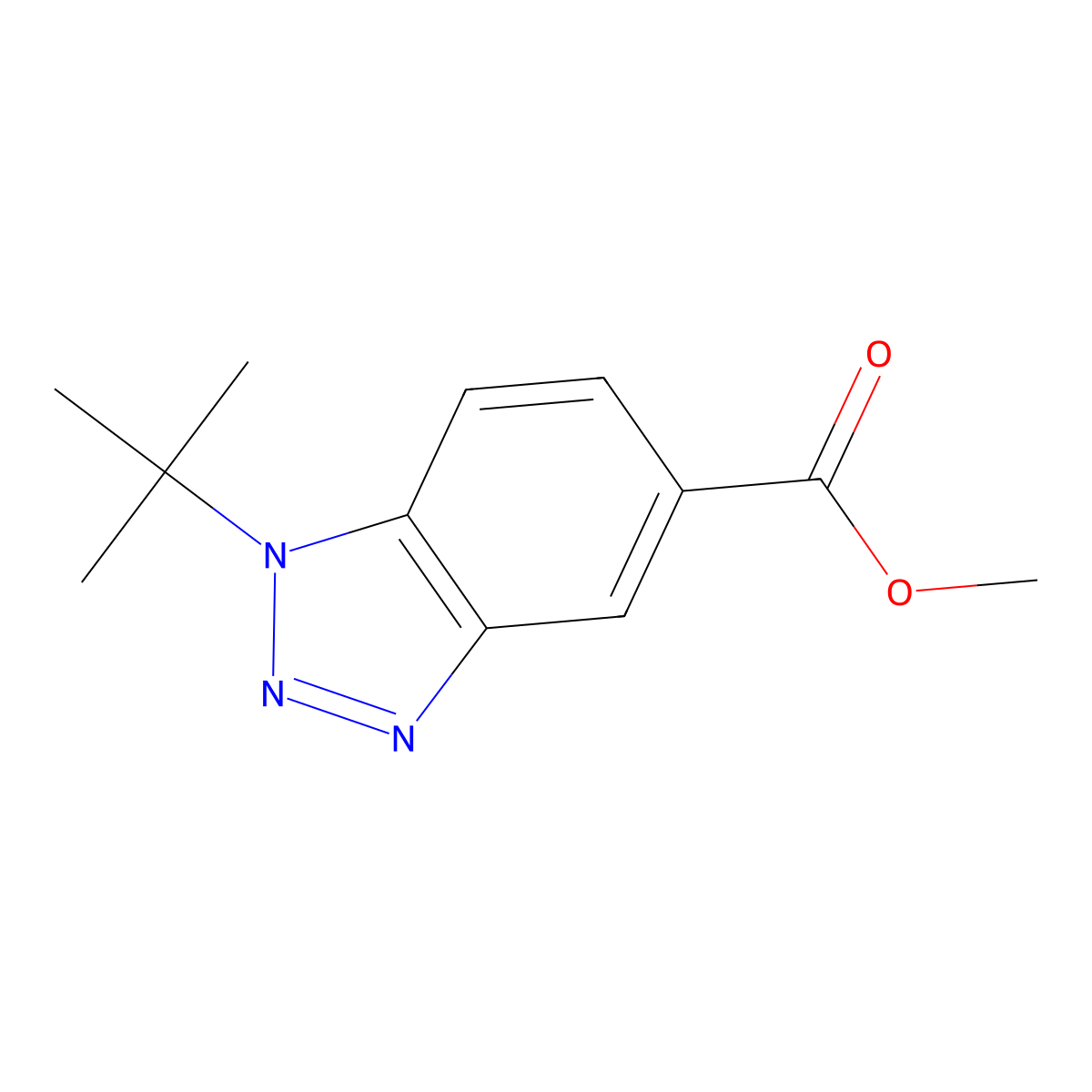 Methyl 1-tert-butyl-1,2,3-benzotriazole-5-carboxylate molecular structure, CAS 1400645-11-5
