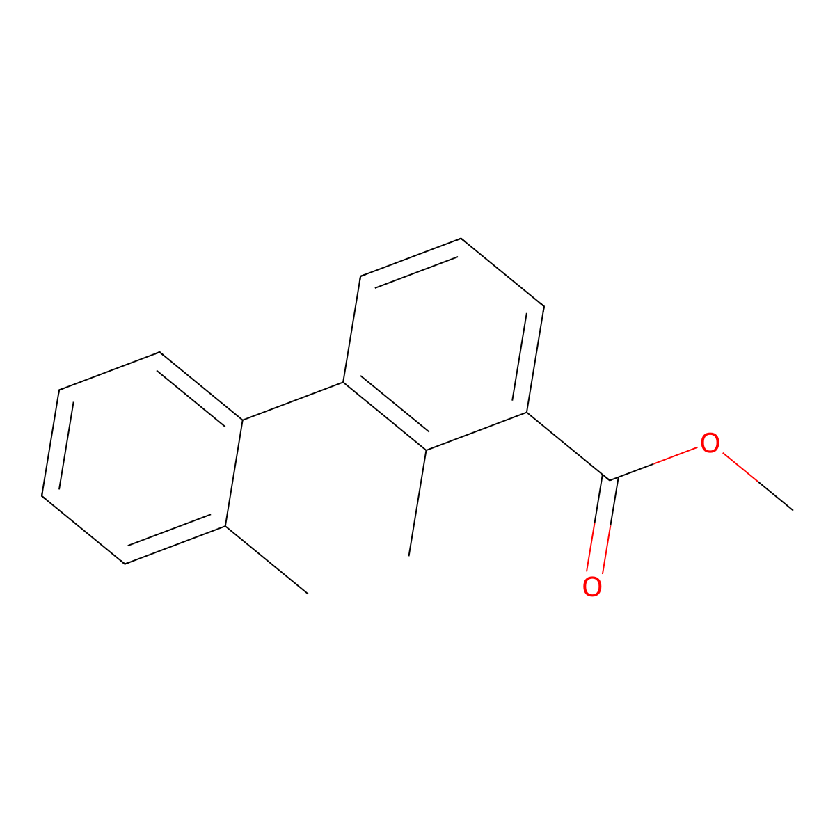 Methyl 2-methyl-3-(2-methylphenyl)benzoate molecular structure, CAS 1400645-15-9