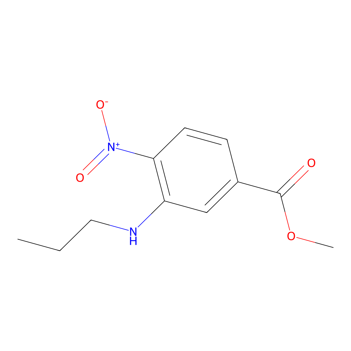 Methyl 4-nitro-3-(propylamino)benzoate molecular structure, CAS 1400645-19-3