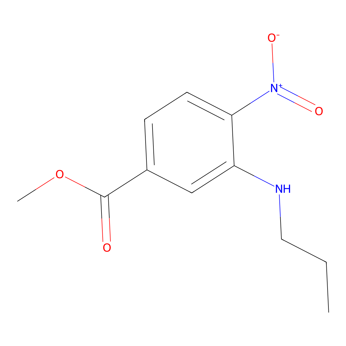 Methyl 4-nitro-3-(propylamino)benzoate molecular structure, CAS 1400645-19-3