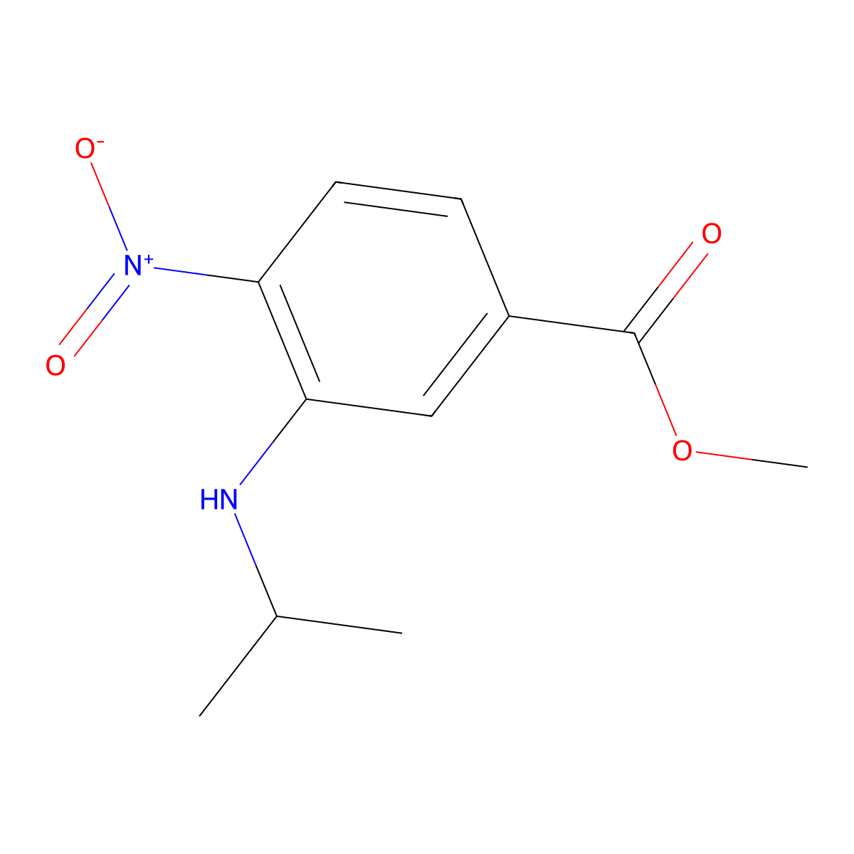 Methyl 3-(isopropylamino)-4-nitrobenzoate molecular structure, CAS 1400645-23-9