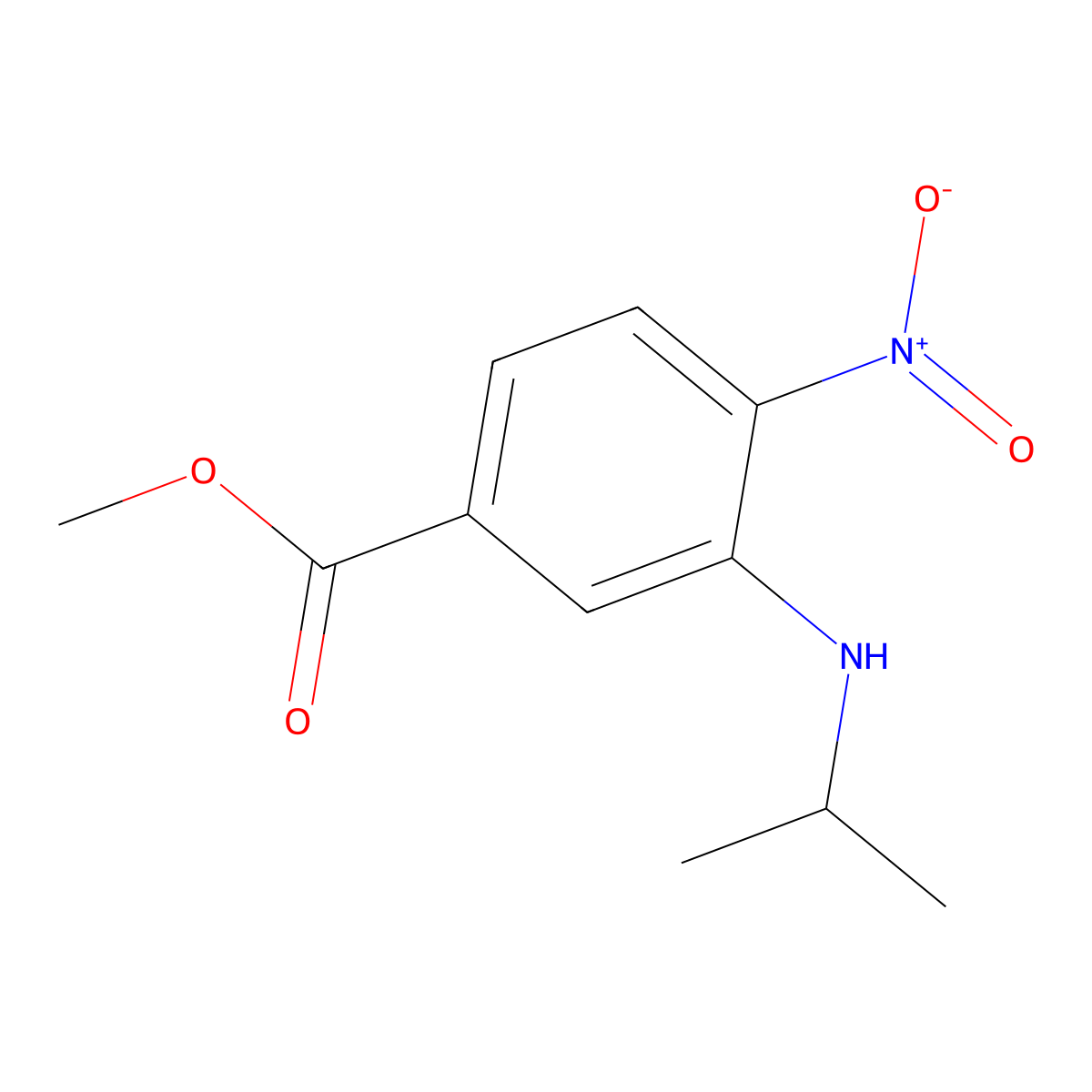 Methyl 3-(isopropylamino)-4-nitrobenzoate molecular structure, CAS 1400645-23-9