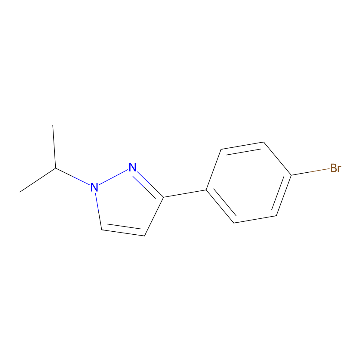 3-(4-Bromophenyl)-1-isopropylpyrazole molecular structure, CAS 1400645-25-1