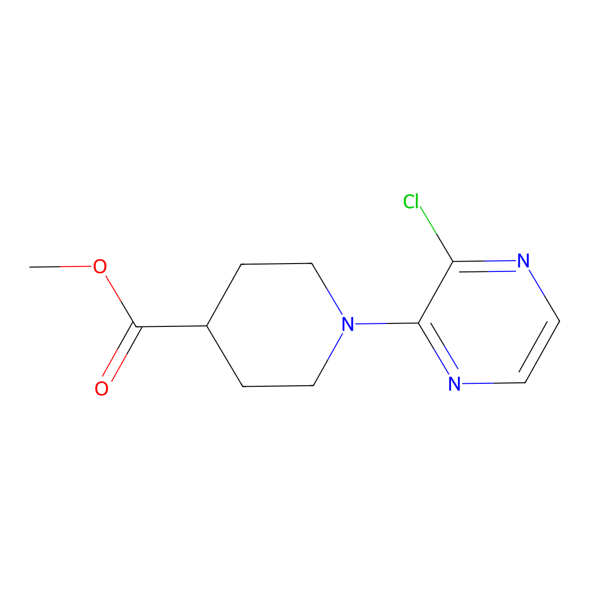 1-(3-Chloro-pyrazin-2-YL)-piperidine-4-carboxylic acid methyl ester molecular structure, CAS 1400645-27-3