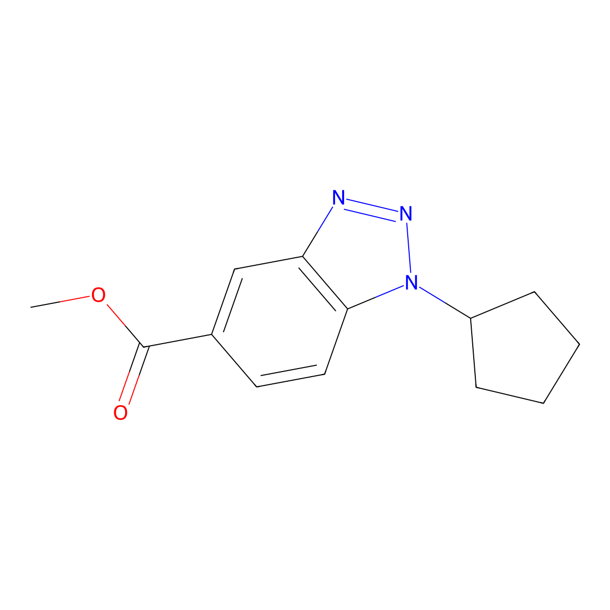 Methyl 1-cyclopentyl-1,2,3-benzotriazole-5-carboxylate molecular structure, CAS 1400645-30-8