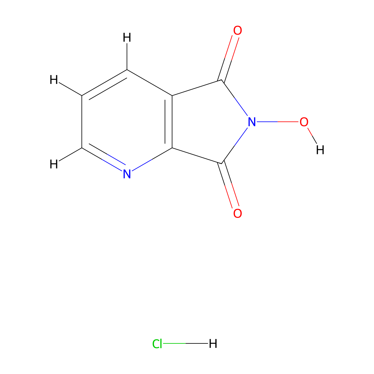 N-Hydroxy-2,3-pyridinedicarboximide HCl molecular structure, CAS 1400645-39-7