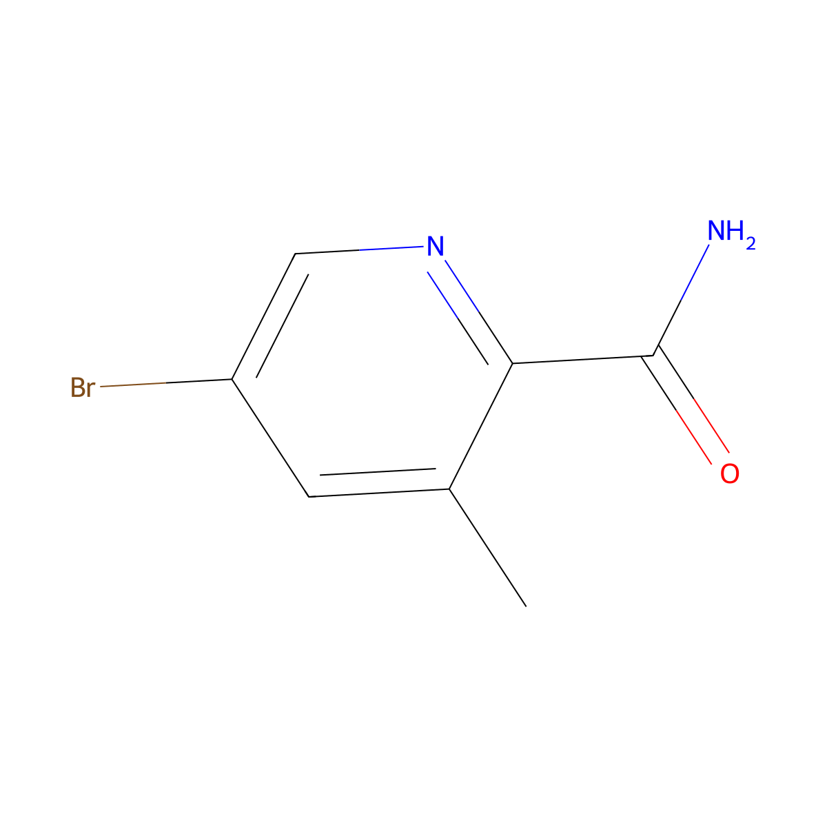 5-Bromo-3-methylpyridine-2-carboxamide molecular structure, CAS 1400645-41-1