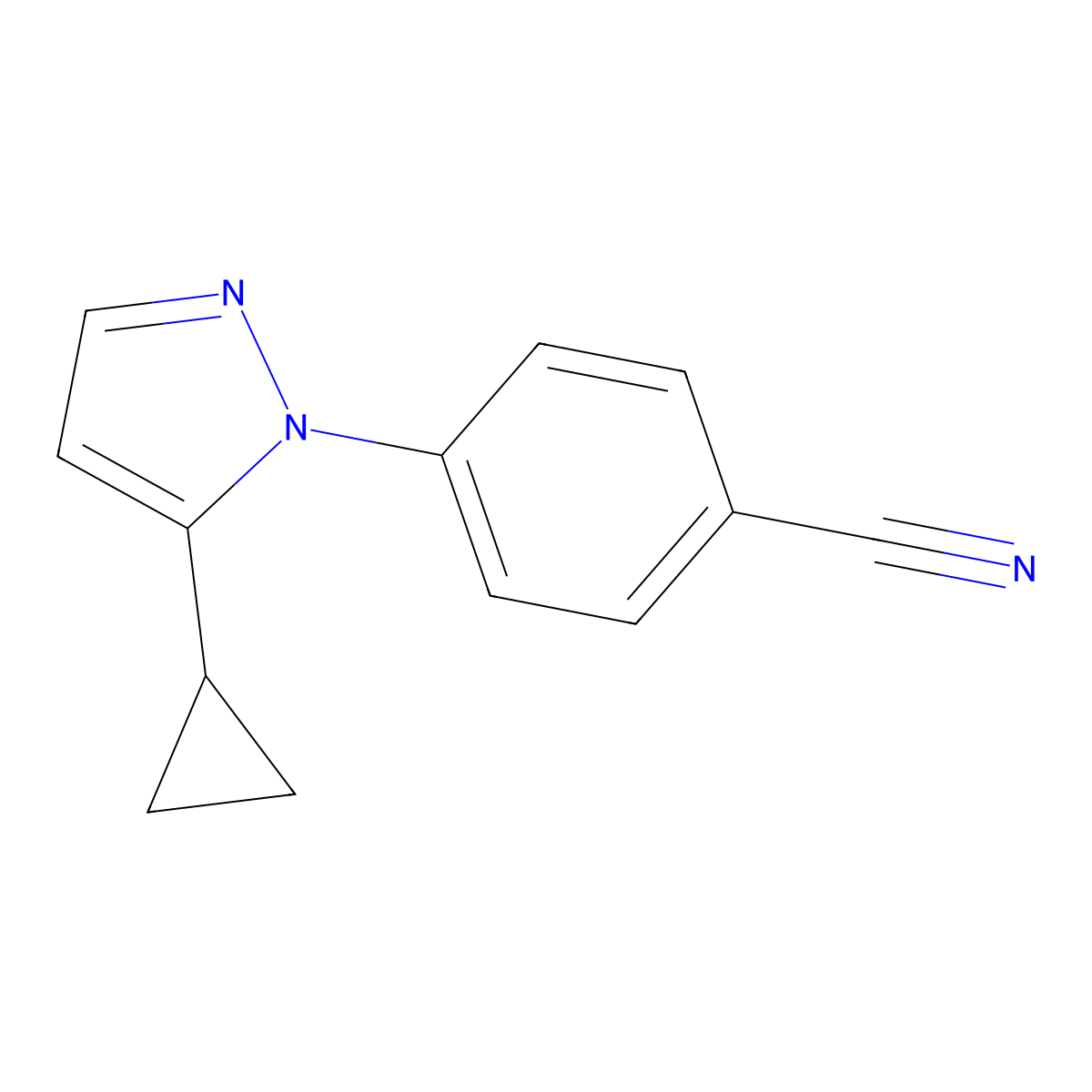 4-(5-Cyclopropylpyrazol-1-YL)benzonitrile molecular structure, CAS 1400645-43-3