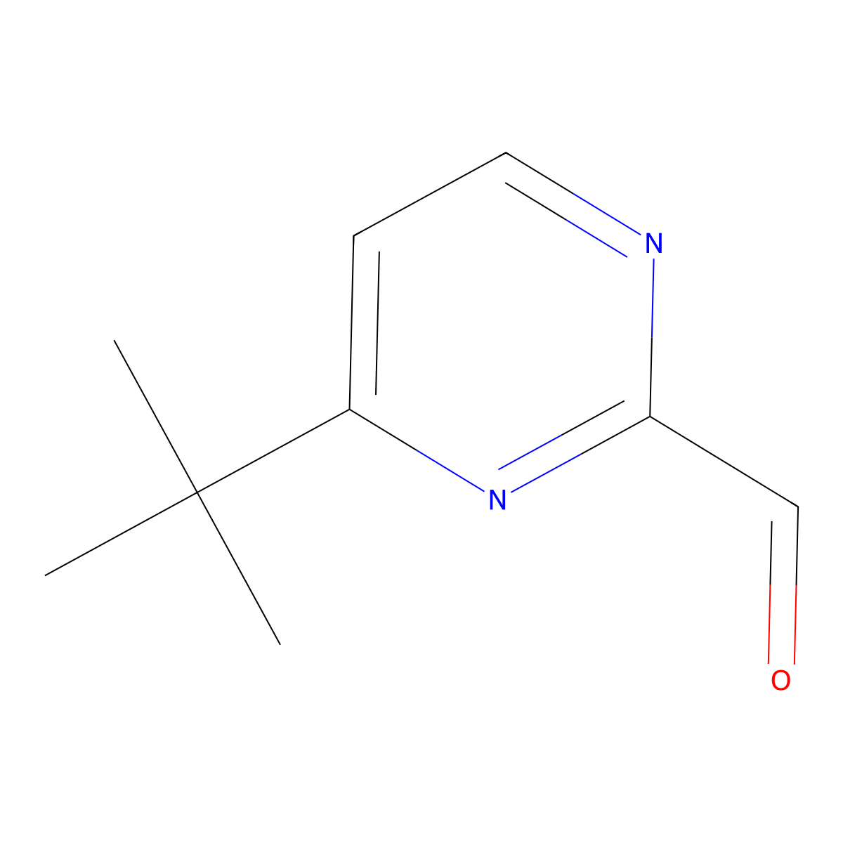 4-(Tert-butyl)pyrimidine-2-carbaldehyde molecular structure, CAS 1400653-58-8