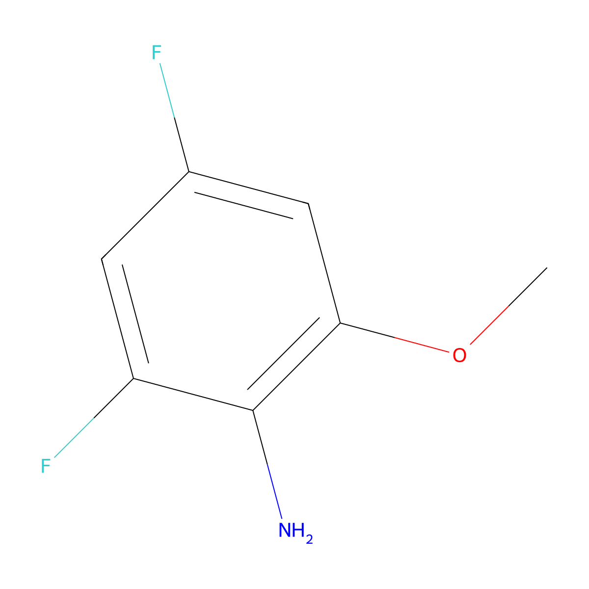 2,4-Difluoro-6-methoxyaniline molecular structure, CAS 1400653-78-2