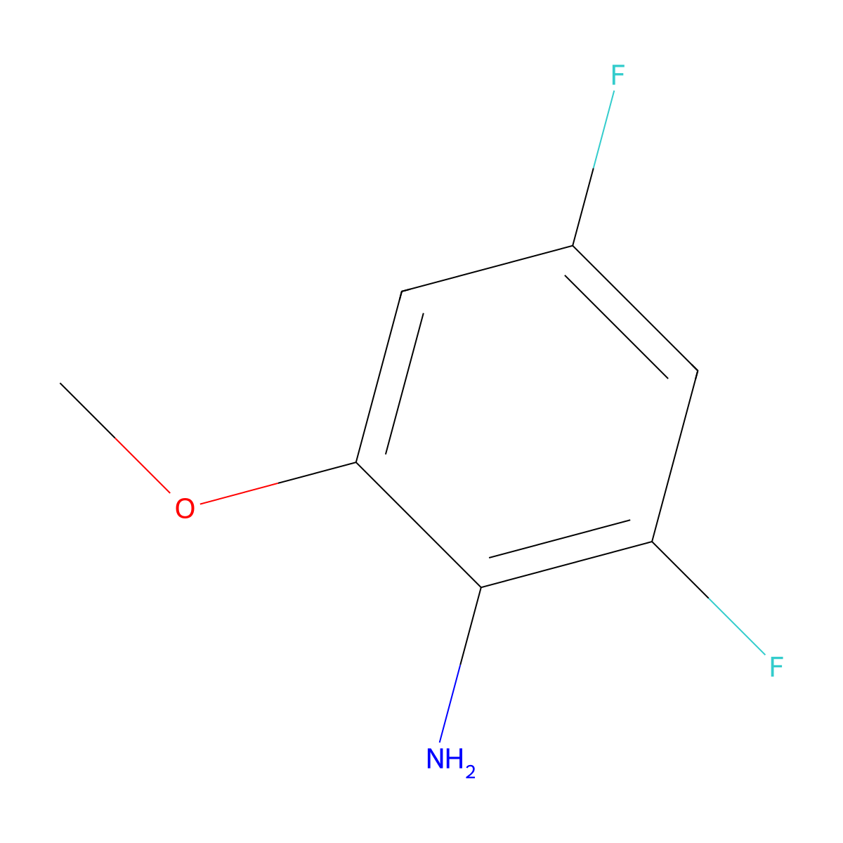 2,4-Difluoro-6-methoxyaniline molecular structure, CAS 1400653-78-2