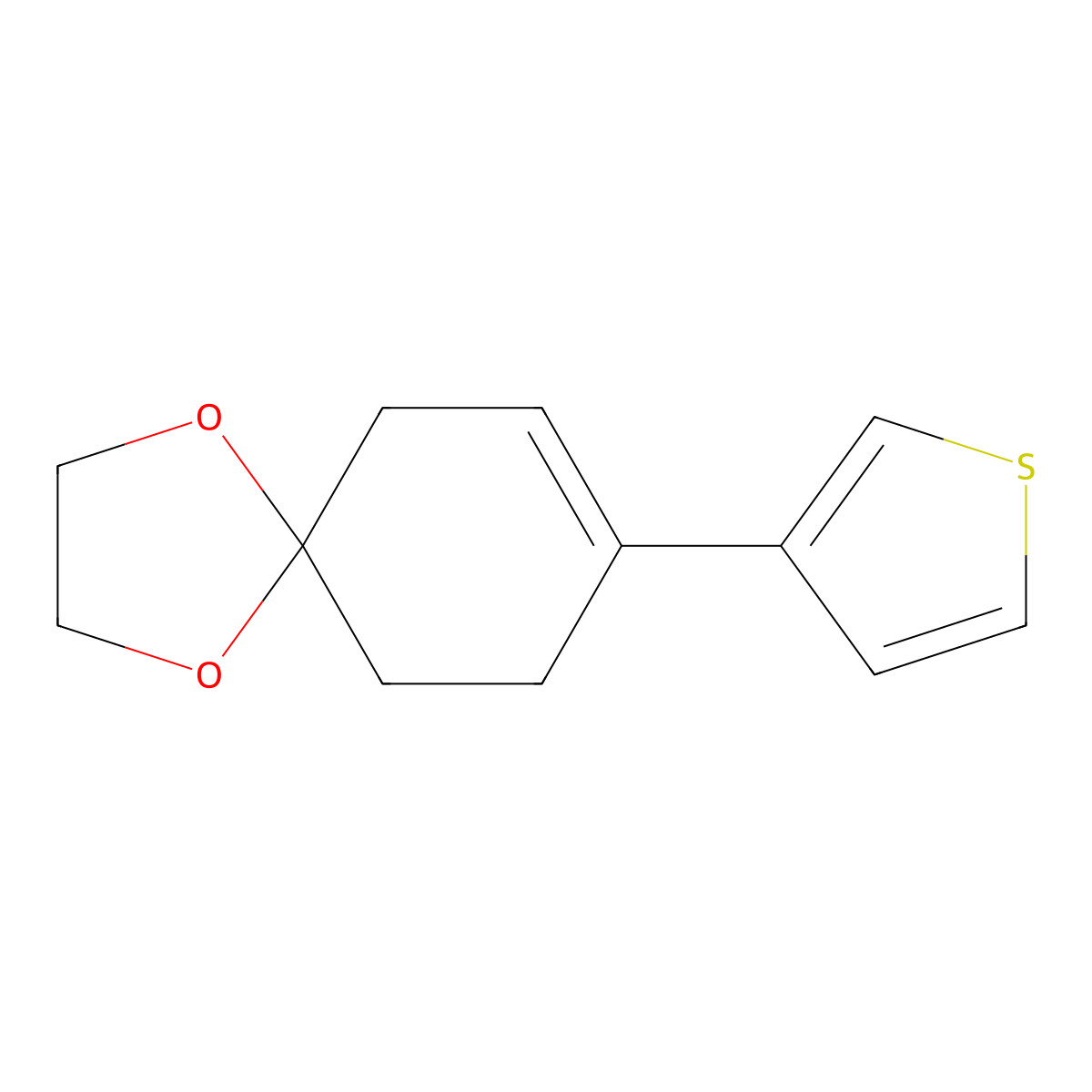 8-Thiophen-3-yl-1,4-dioxaspiro[4.5]dec-7-ene molecular structure, CAS 1400657-60-4