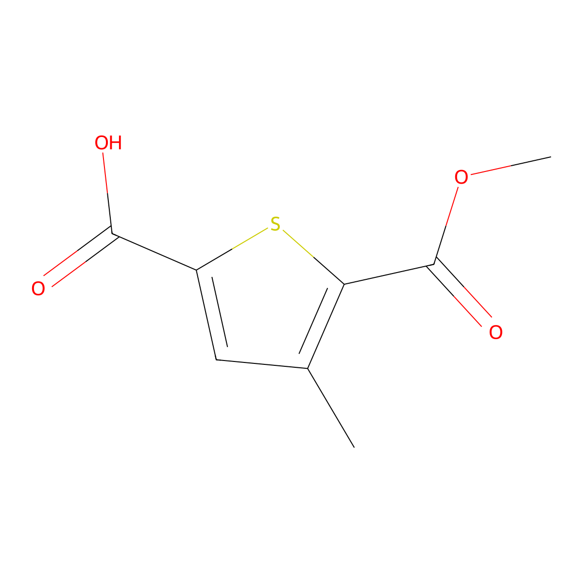 5-(Methoxycarbonyl)-4-methylthiophene-2-carboxylic acid molecular structure, CAS 1400661-53-1