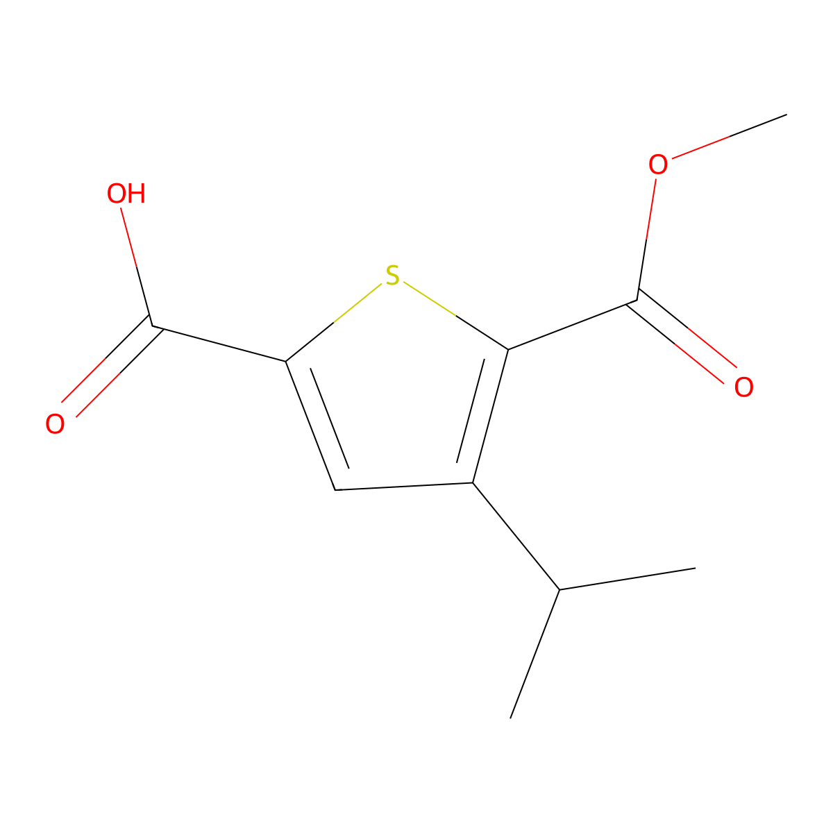 4-Isopropyl-5-(methoxycarbonyl)thiophene-2-carboxylic acid molecular structure, CAS 1400662-32-9
