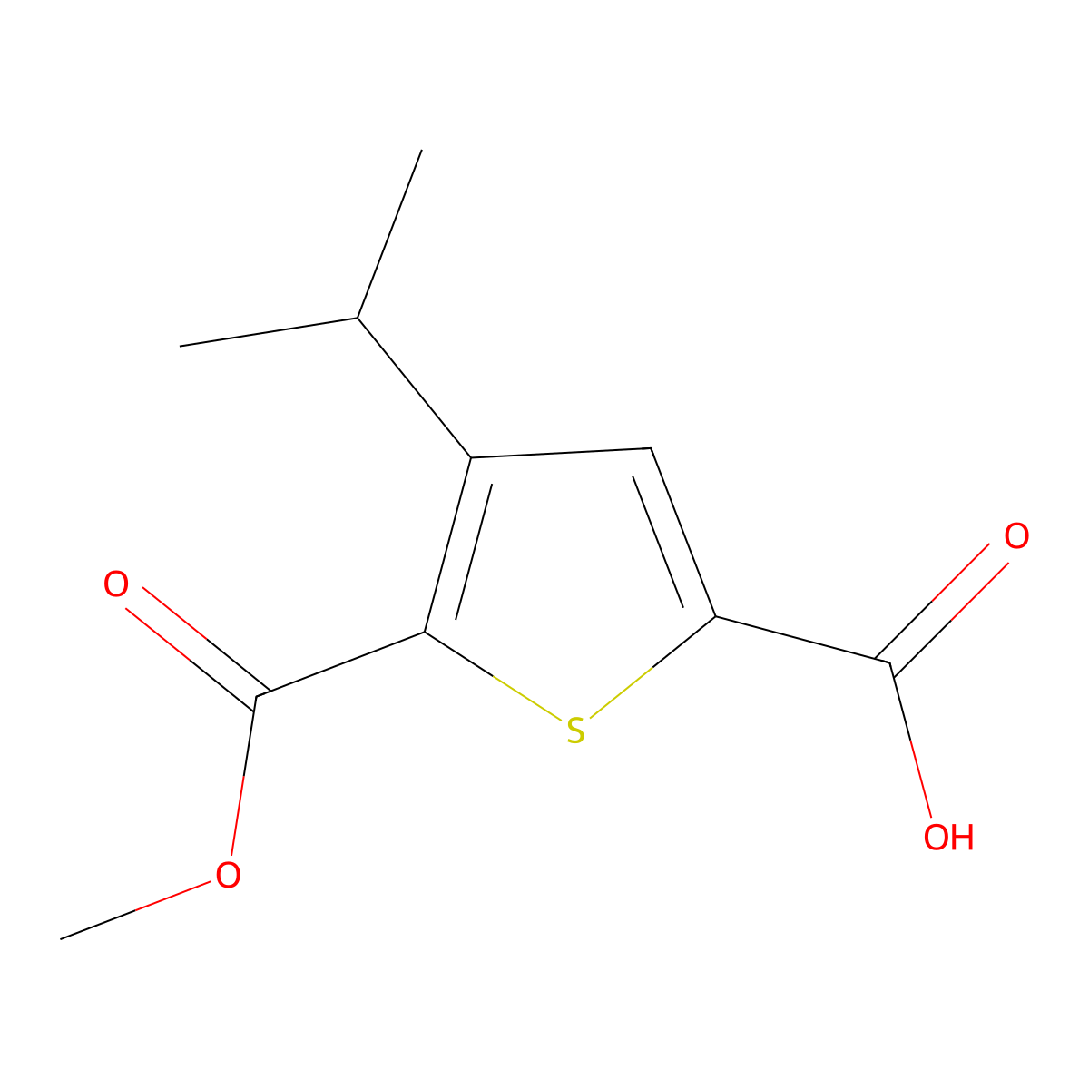 4-Isopropyl-5-(methoxycarbonyl)thiophene-2-carboxylic acid molecular structure, CAS 1400662-32-9