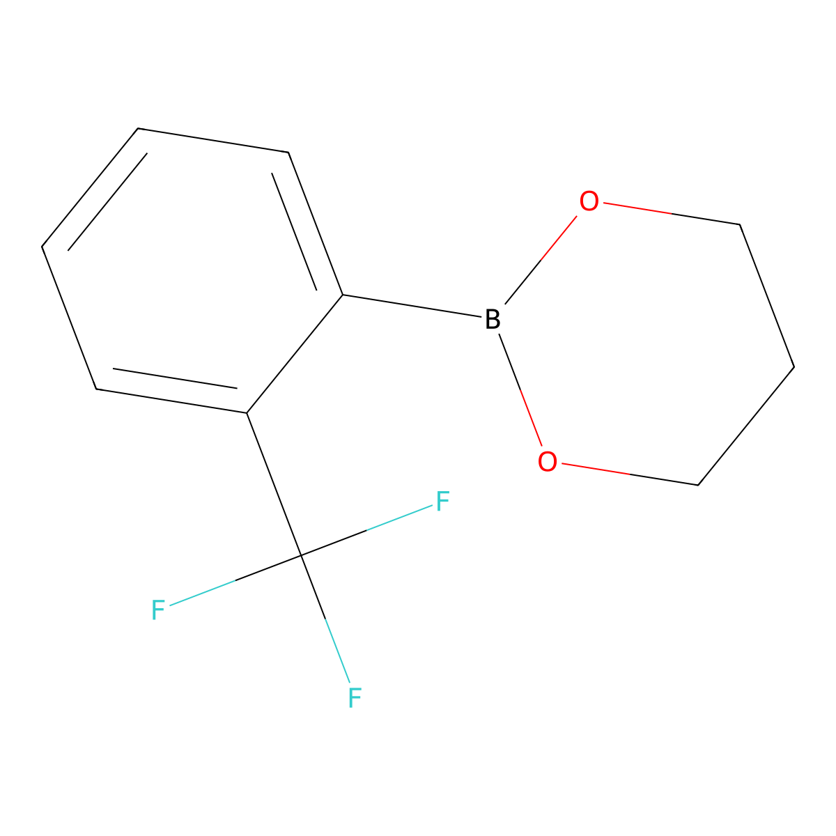 2-(2-(Trifluoromethyl)phenyl)-1,3,2-dioxaborinane molecular structure, CAS 1400664-00-7