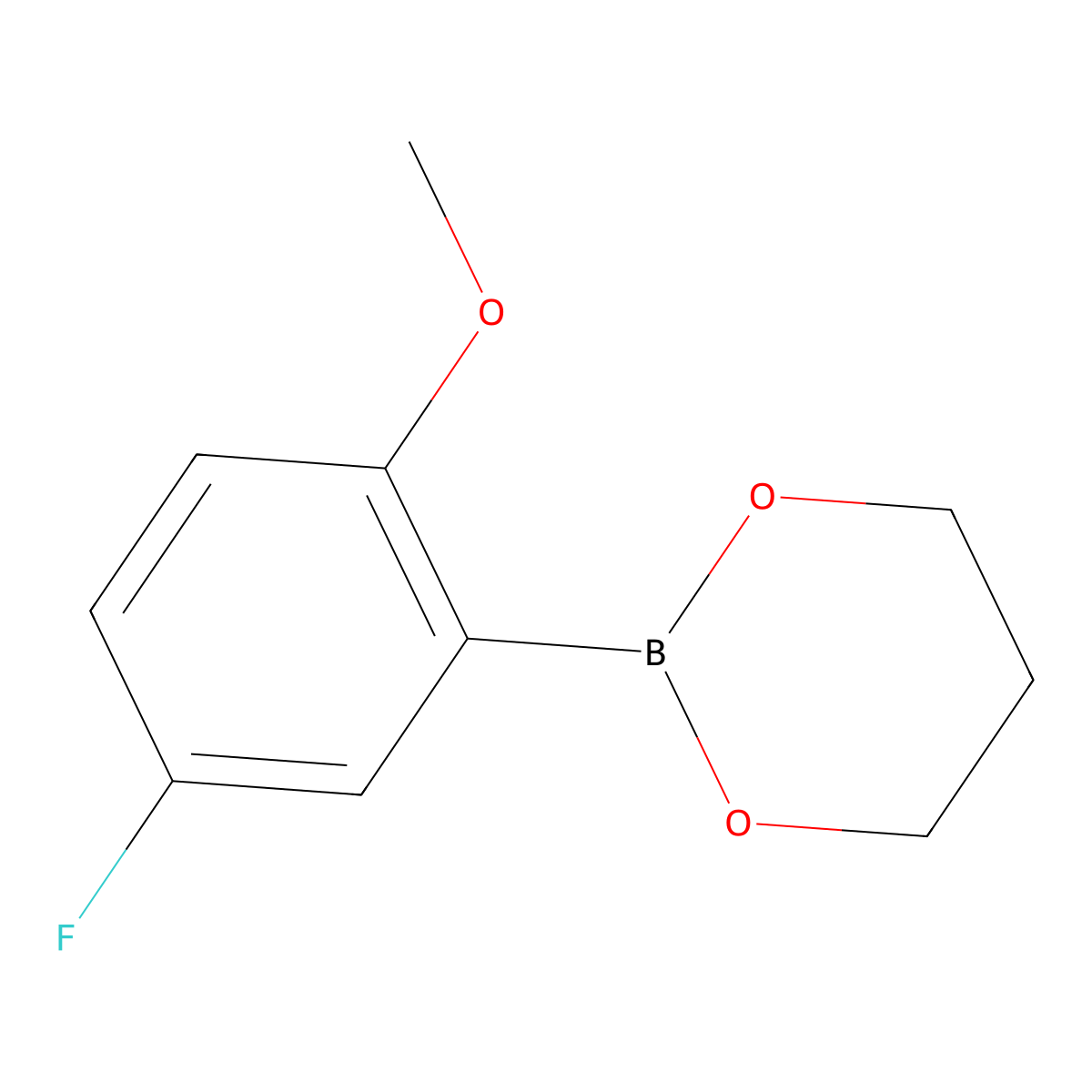 2-(5-Fluoro-2-methoxyphenyl)-1,3,2-dioxaborinane molecular structure, CAS 1400664-01-8