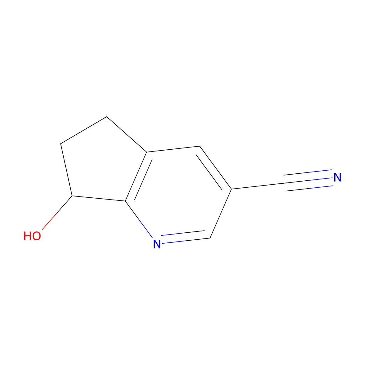 7-Hydroxy-6,7-dihydro-5H-cyclopenta[B]pyridine-3-carbonitrile molecular structure, CAS 1400683-05-7