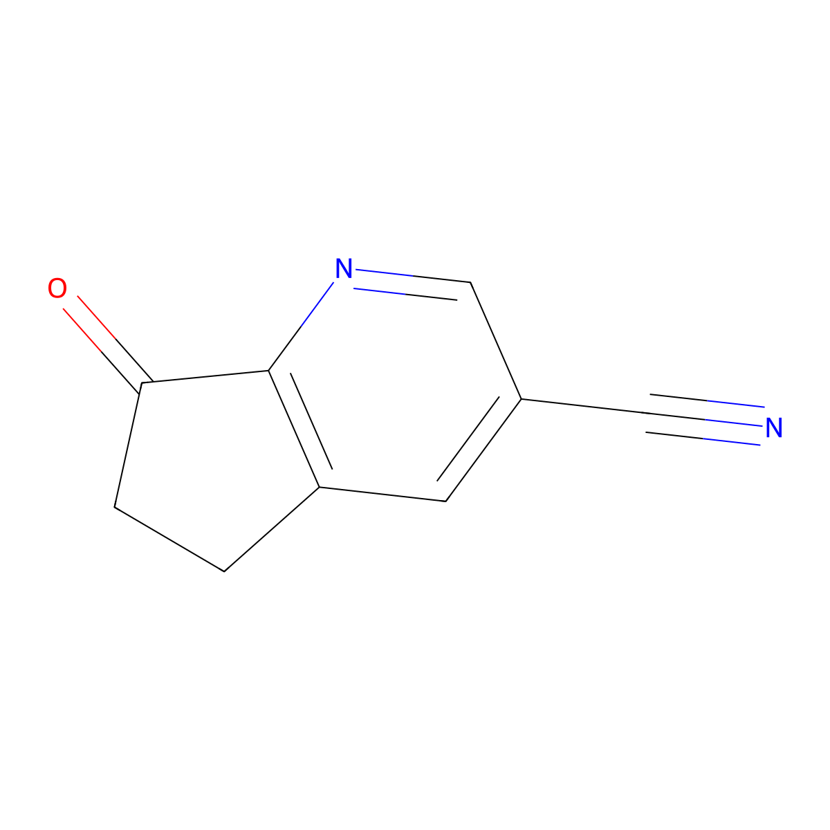 7-Oxo-6,7-dihydro-5H-cyclopenta[B]pyridine-3-carbonitrile molecular structure, CAS 1400683-06-8