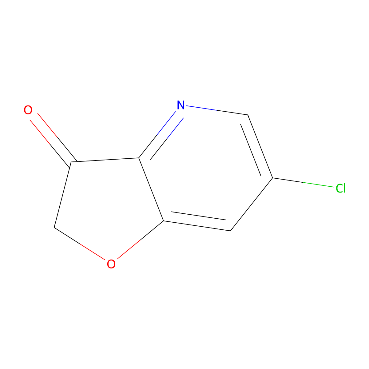 6-Chlorofuro[3,2-b]pyridin-3(2H)-one molecular structure, CAS 1400683-14-8