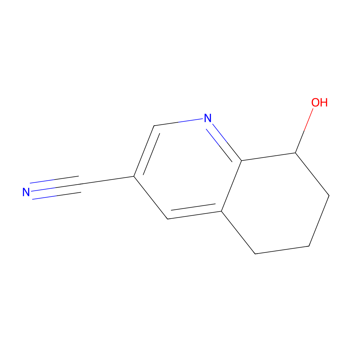 8-Hydroxy-5,6,7,8-tetrahydroquinoline-3-carbonitrile molecular structure, CAS 1400683-17-1