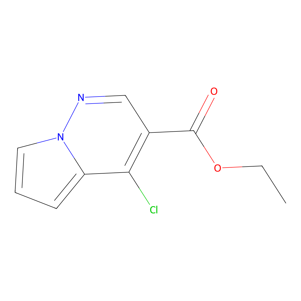 Ethyl 4-chloropyrrolo[1,2-B]pyridazine-3-carboxylate molecular structure, CAS 1400688-74-5