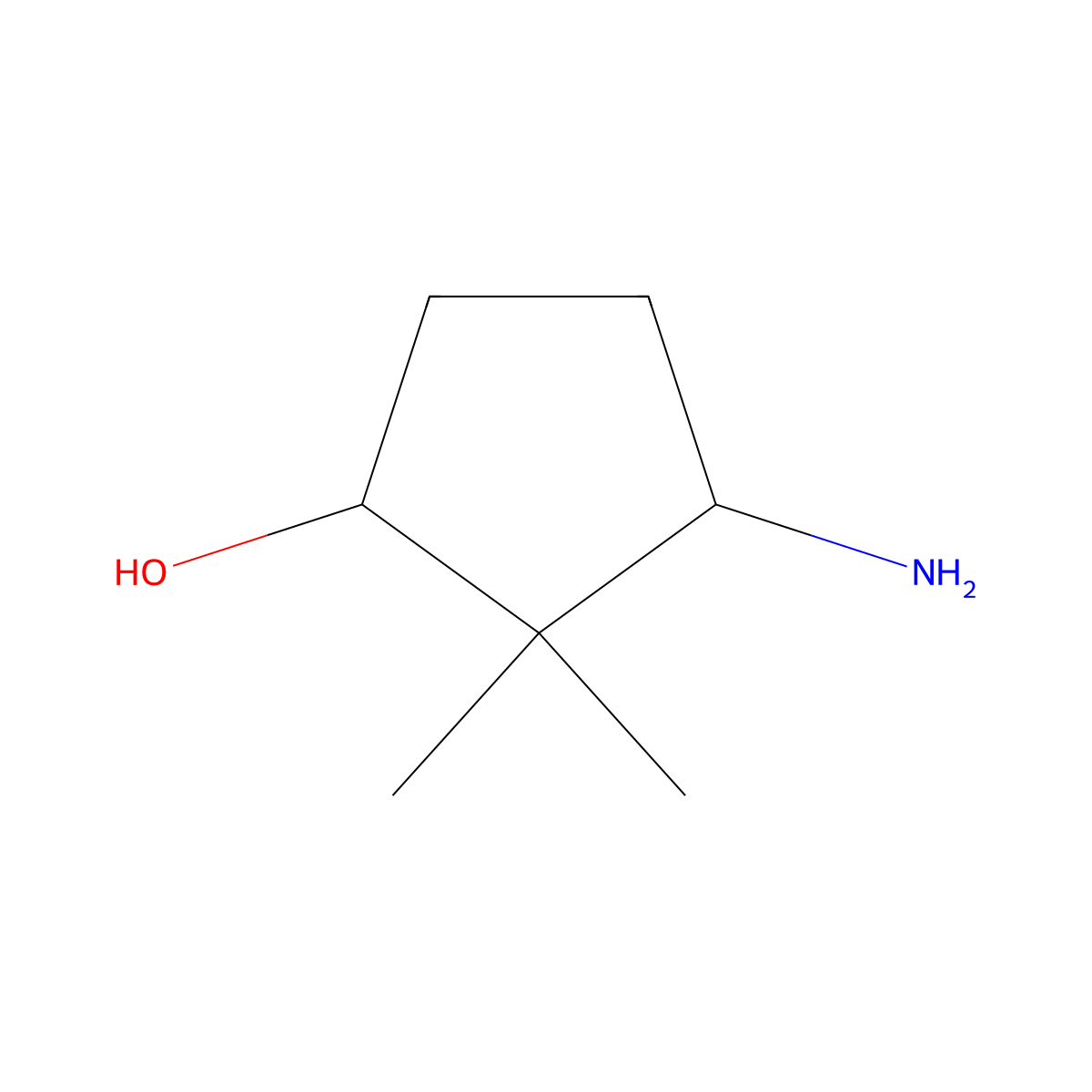 3-Amino-2,2-dimethylcyclopentanol molecular structure, CAS 1400689-08-8