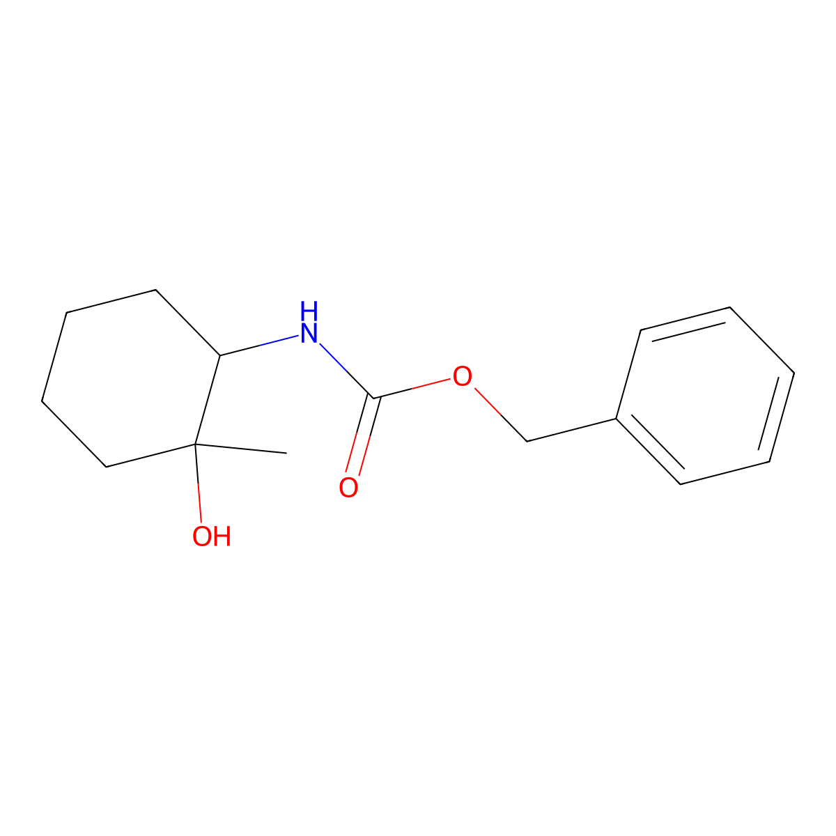 rac-benzyl N-[(1R,2R)-2-hydroxy-2-methylcyclohexyl]carbamate molecular structure, CAS 1400689-77-1