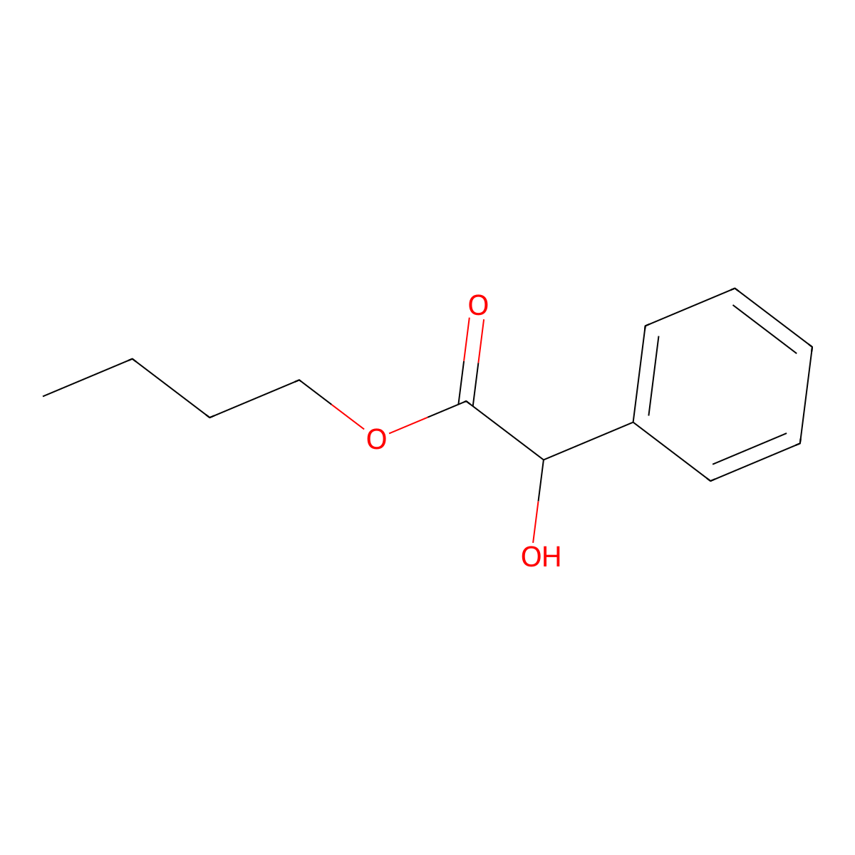Butyl mandelate molecular structure, CAS 14007-02-4