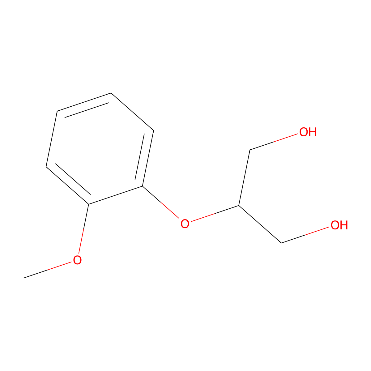 guaifenesin beta-isomer molecular structure, CAS 14007-09-1